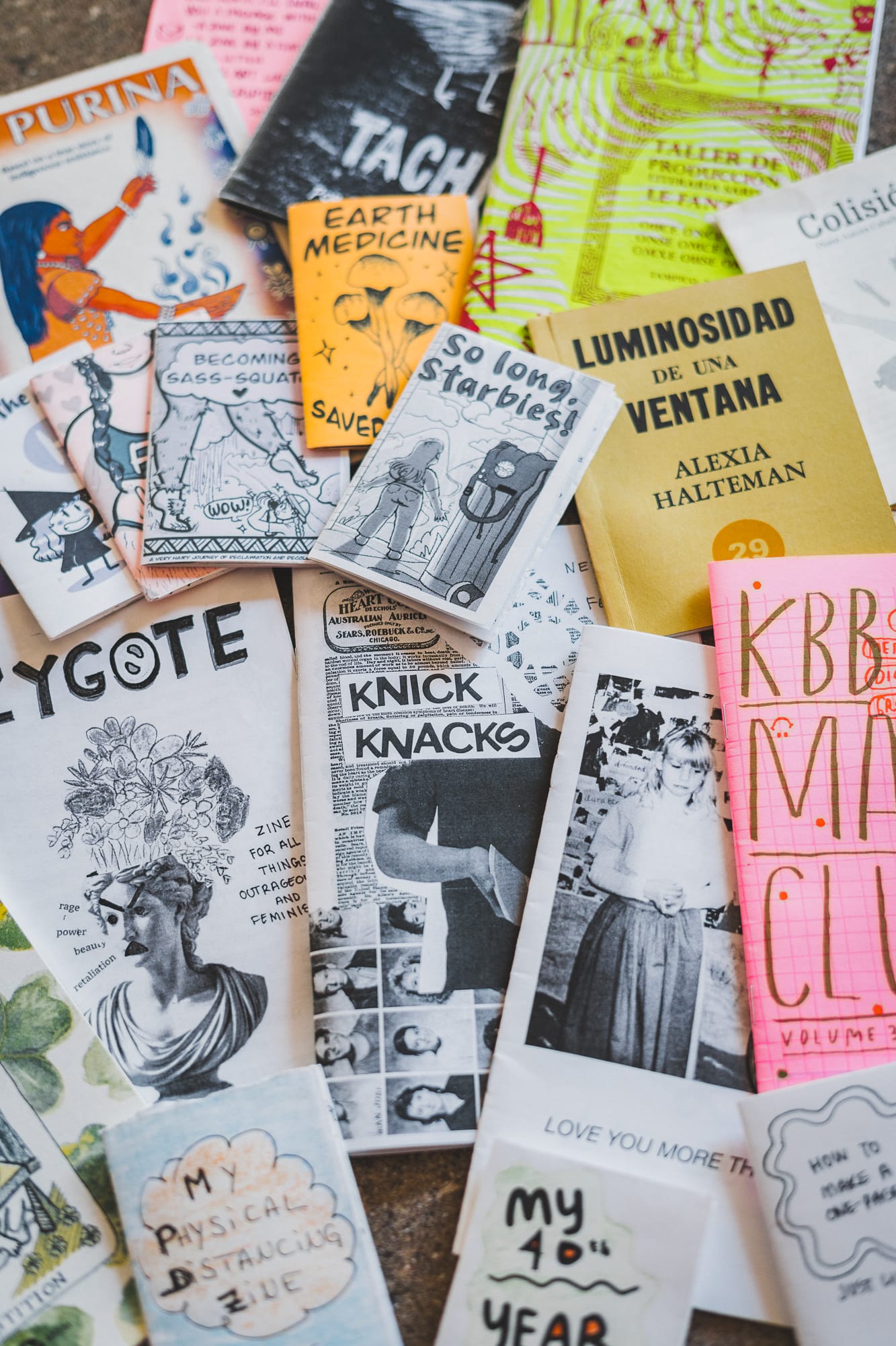 A picture of a pile of zines