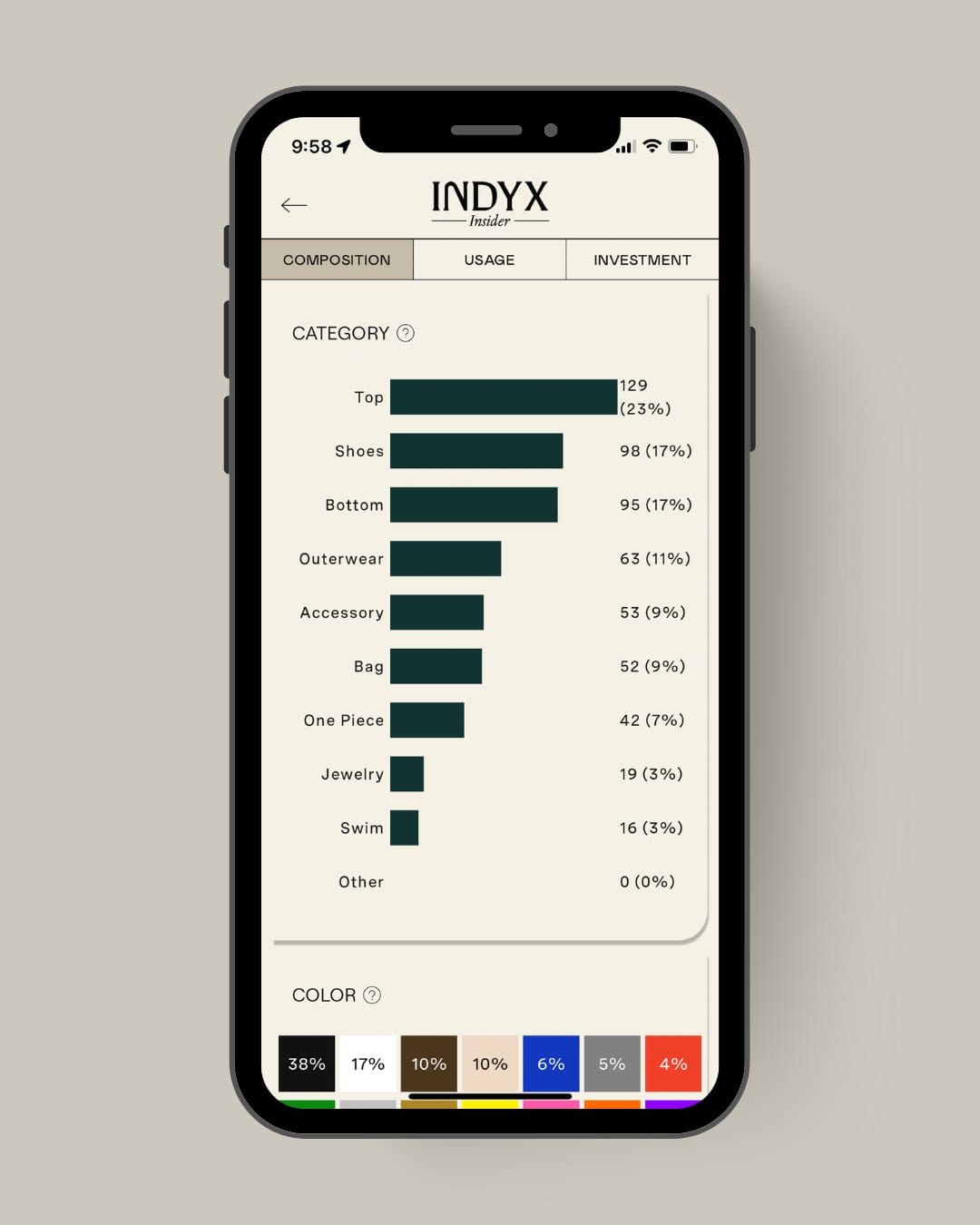 Indyx Digital Wardrobe App - Compsition Tab