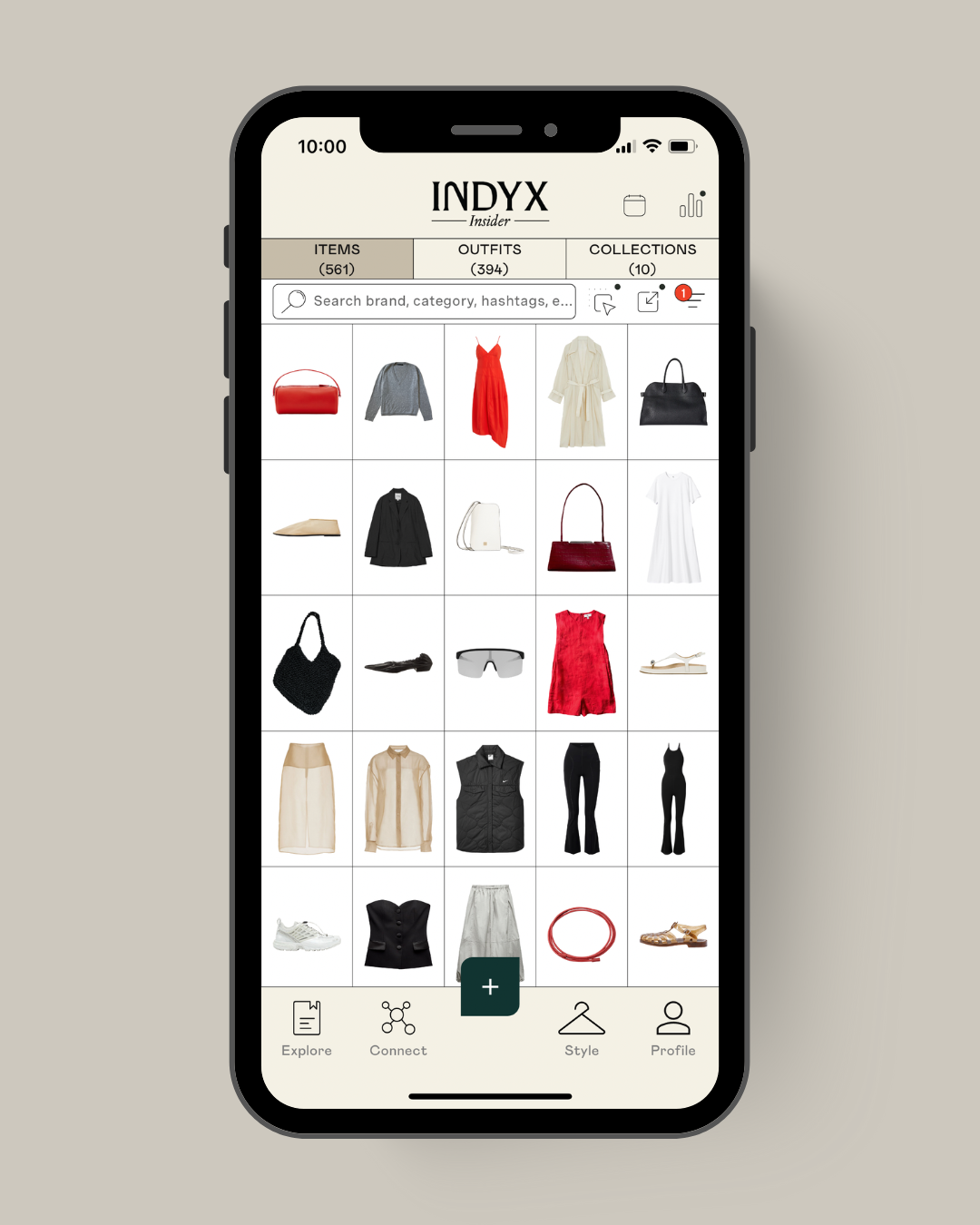 Indyx Digital Wardrobe App - Items Tab